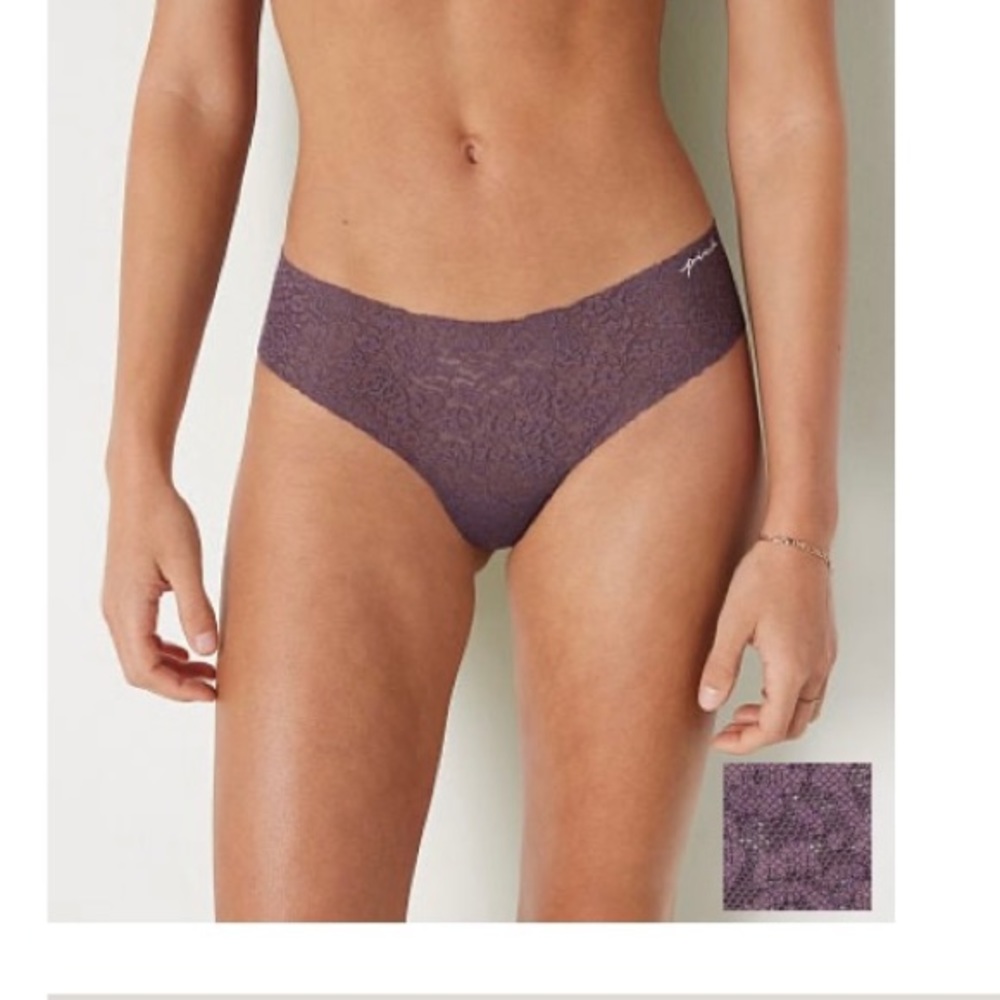 NWOT PINK NO-SHOW SOFT LACE THONG UNDERWEAR MAUVE